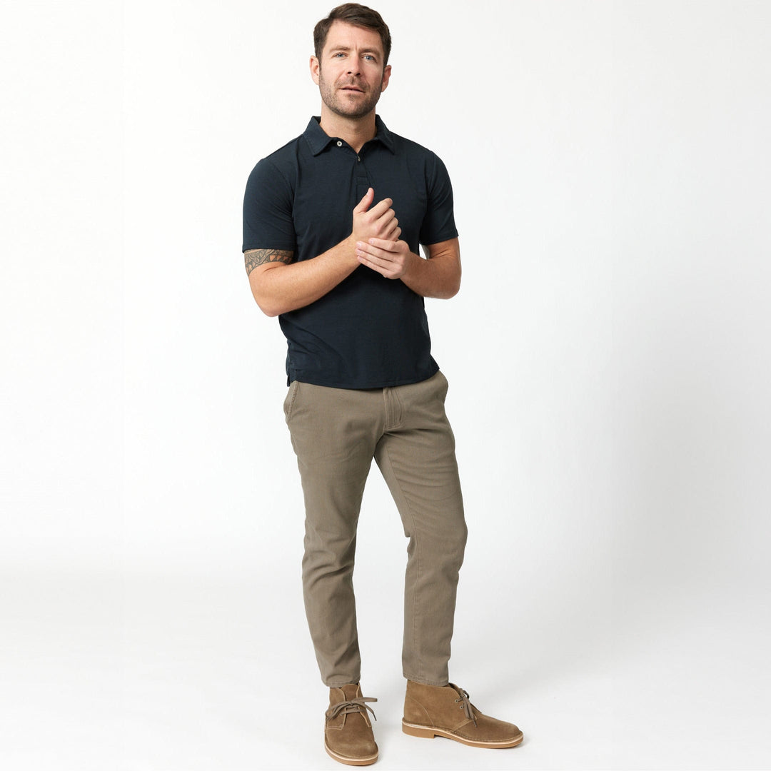 Ash & Erie Charcoal Tech Polo Shirt for Short Men   Tech Polo Shirt