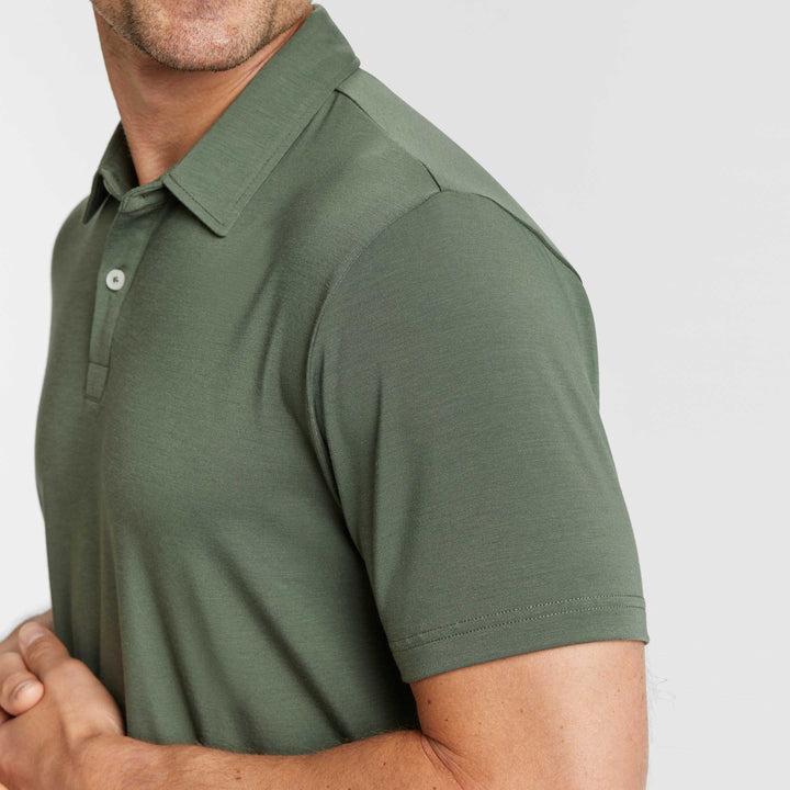 Ash & Erie Dark Green Tech Polo Shirt for Short Men   Tech Polo Shirt