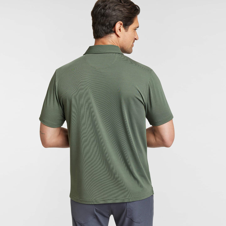 Ash & Erie Dark Green Tech Polo Shirt for Short Men   Tech Polo Shirt