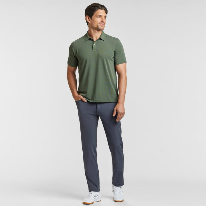 Ash & Erie Dark Green Tech Polo Shirt for Short Men   Tech Polo Shirt