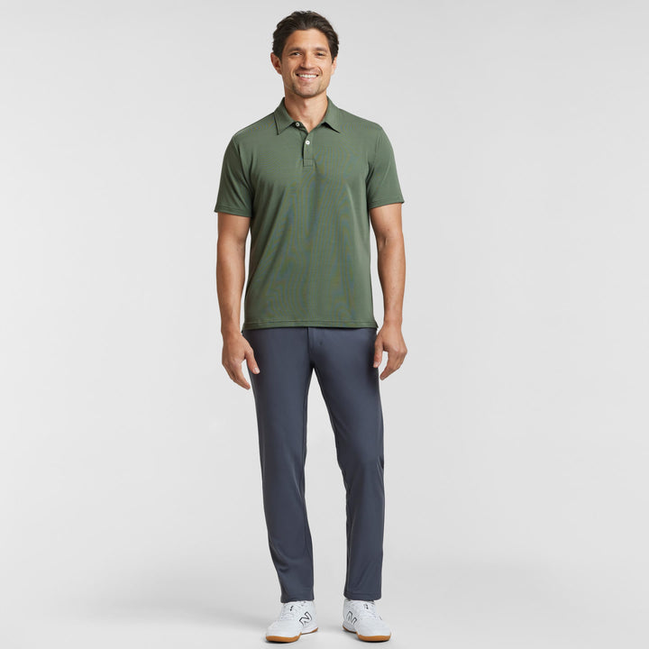 Ash & Erie Dark Green Tech Polo Shirt for Short Men   Tech Polo Shirt