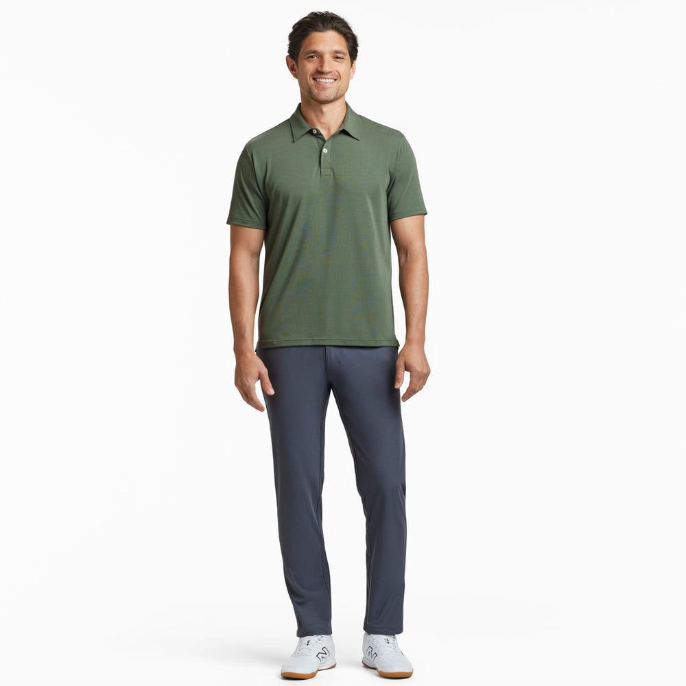 Ash & Erie Dark Green Tech Polo Shirt for Short Men   Tech Polo Shirt