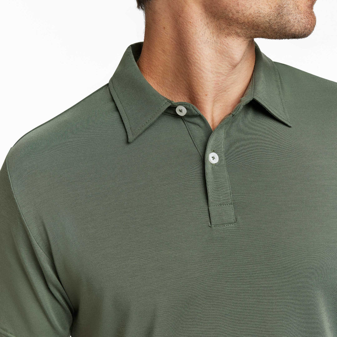 Ash & Erie Dark Green Tech Polo Shirt for Short Men   Tech Polo Shirt