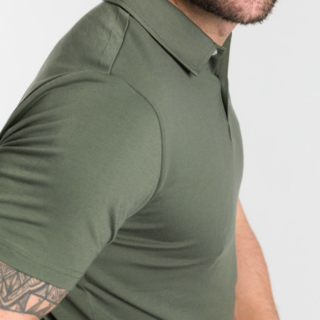 Ash & Erie Dark Green Tech Polo Shirt for Short Men   Tech Polo Shirt