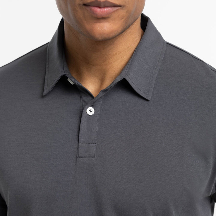 Ash & Erie Dark Grey Tech Polo Shirt for Short Men   Tech Polo Shirt