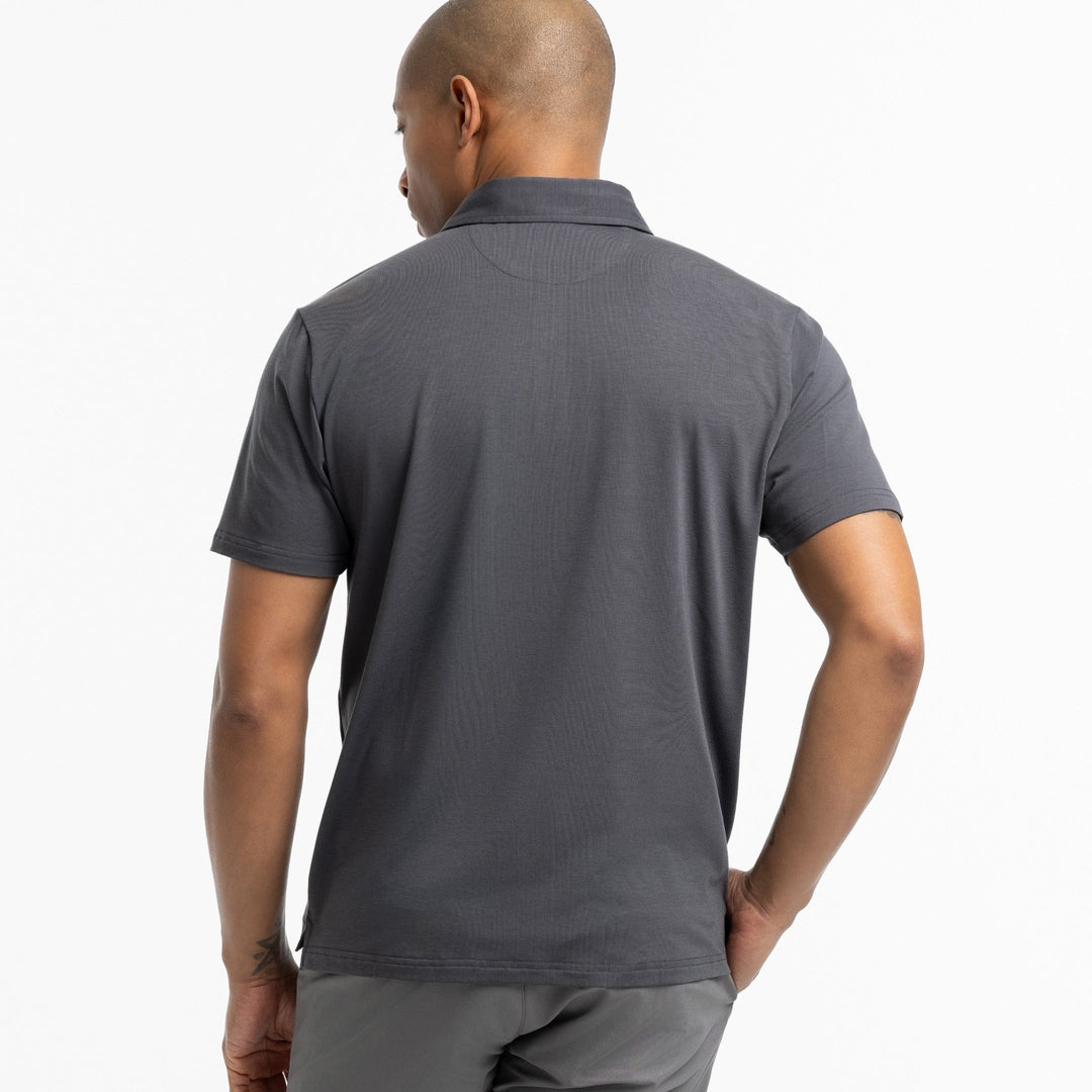 Ash & Erie Dark Grey Tech Polo Shirt for Short Men   Tech Polo Shirt