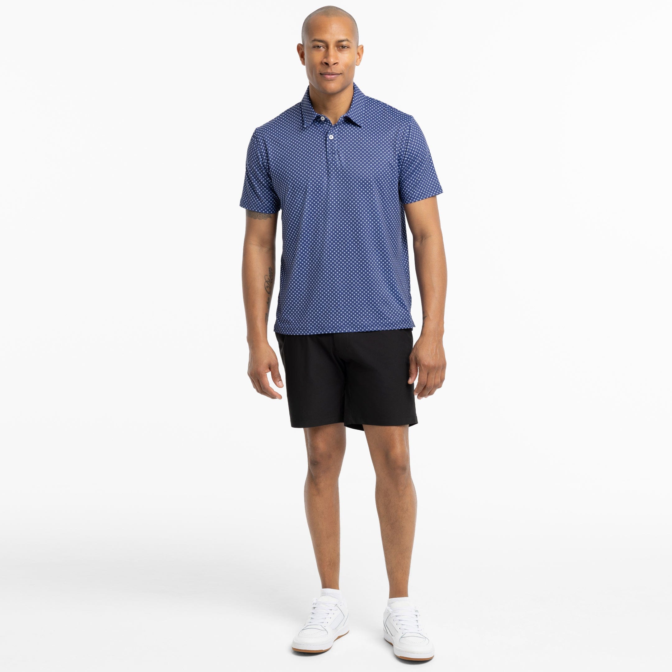 Ash & Erie Ellipses Tech Polo Shirt for Short Men   Tech Polo Shirt