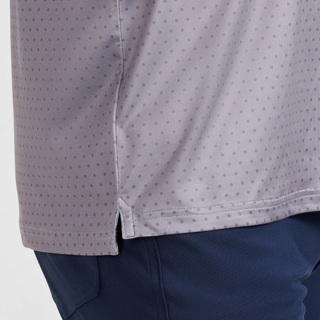 Ash & Erie Grey Dots Tech Polo Shirt for Short Men   Tech Polo Shirt