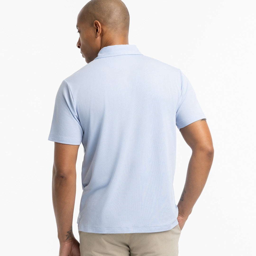 Ash & Erie Light Blue Tech Polo Shirt for Short Men   Tech Polo Shirt