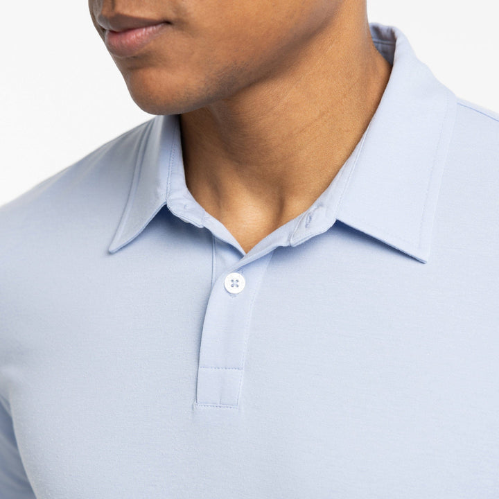 Ash & Erie Light Blue Tech Polo Shirt for Short Men   Tech Polo Shirt