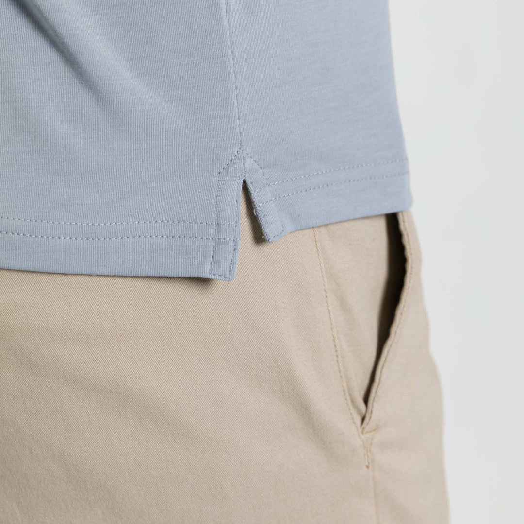 Ash & Erie Light Grey Tech Polo Shirt for Short Men   Tech Polo Shirt