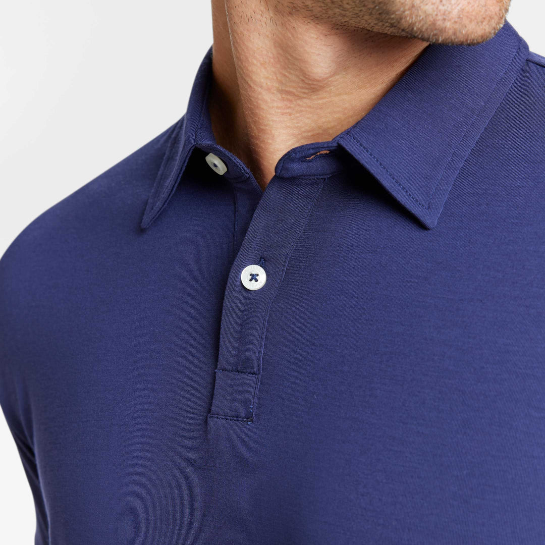 Ash & Erie Midnight Blue Tech Polo Shirt for Short Men   Tech Polo Shirt