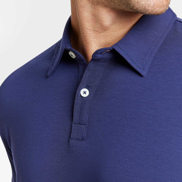 Ash & Erie Midnight Blue Tech Polo Shirt for Short Men   Tech Polo Shirt