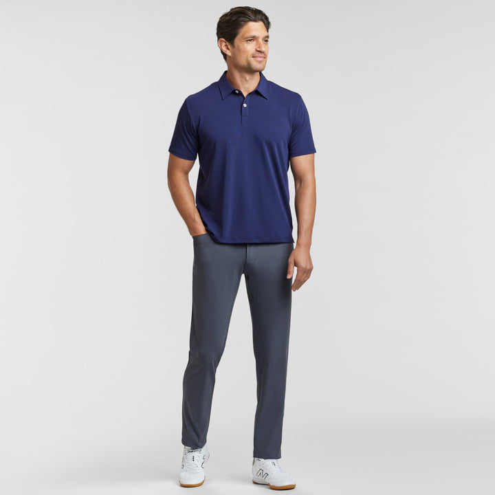 Ash & Erie Midnight Blue Tech Polo Shirt for Short Men   Tech Polo Shirt