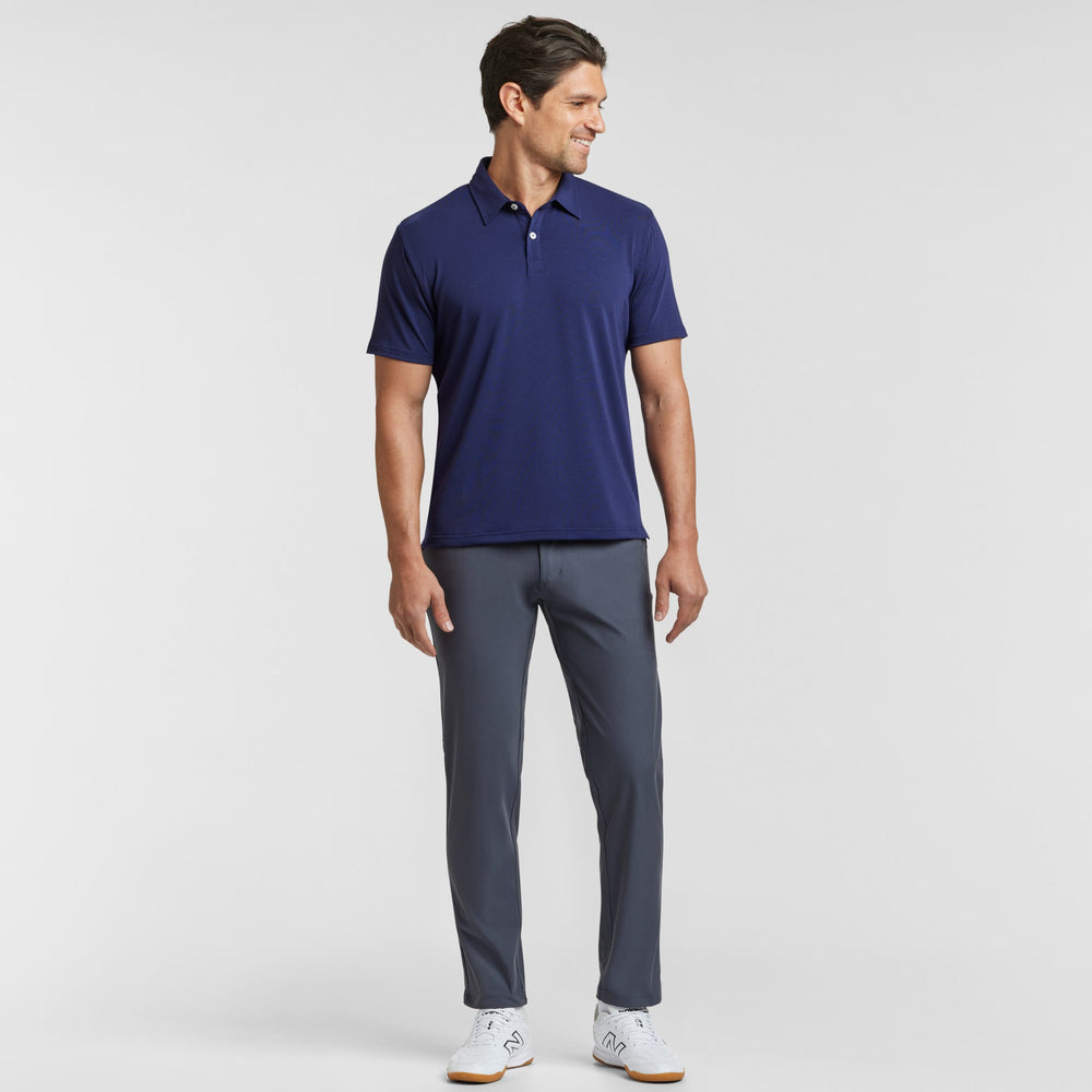 Ash & Erie Midnight Blue Tech Polo Shirt for Short Men   Tech Polo Shirt