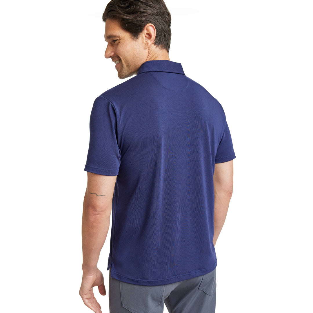 Ash & Erie Midnight Blue Tech Polo Shirt for Short Men   Tech Polo Shirt