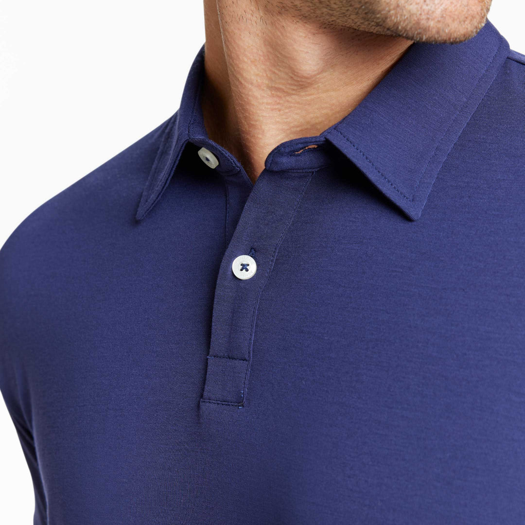 Ash & Erie Midnight Blue Tech Polo Shirt for Short Men   Tech Polo Shirt
