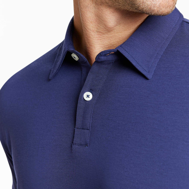 Ash & Erie Midnight Blue Tech Polo Shirt for Short Men   Tech Polo Shirt