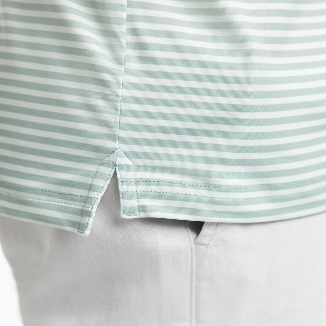 Ash & Erie Mint Stripe Tech Polo Shirt for Short Men   Tech Polo Shirt