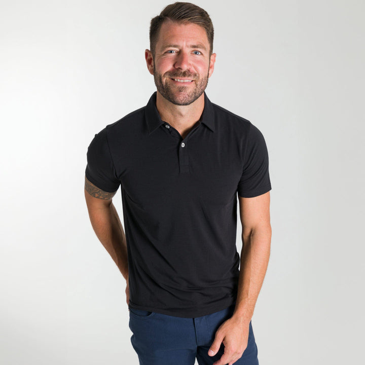 Ash & Erie Obsidian Tech Polo Shirt for Short Men   Tech Polo Shirt