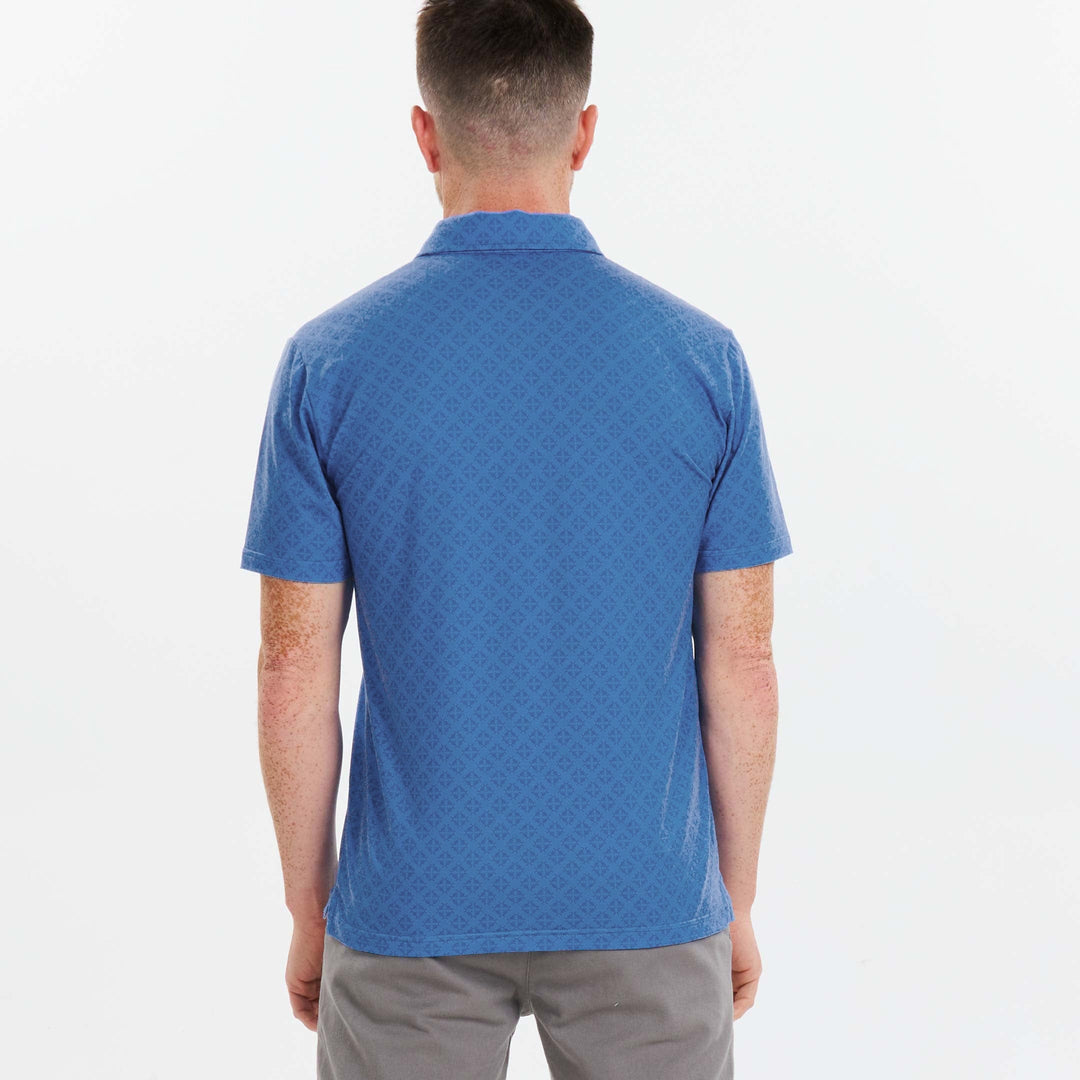 Ash & Erie Pacific Print Tech Polo Shirt for Short Men   Tech Polo Shirt