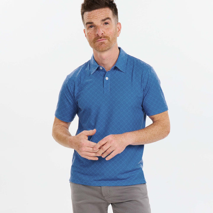 Ash & Erie Pacific Print Tech Polo Shirt for Short Men   Tech Polo Shirt