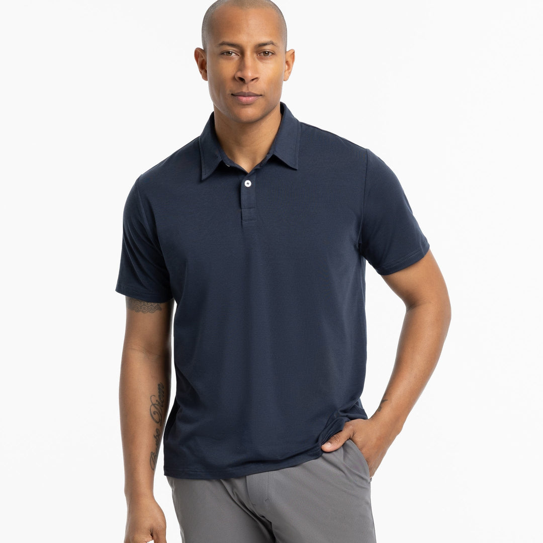 Ash & Erie True Navy Tech Polo Shirt for Short Men   Tech Polo Shirt