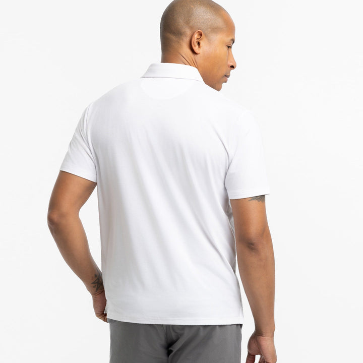 Ash & Erie White Tech Polo Shirt for Short Men   Tech Polo Shirt
