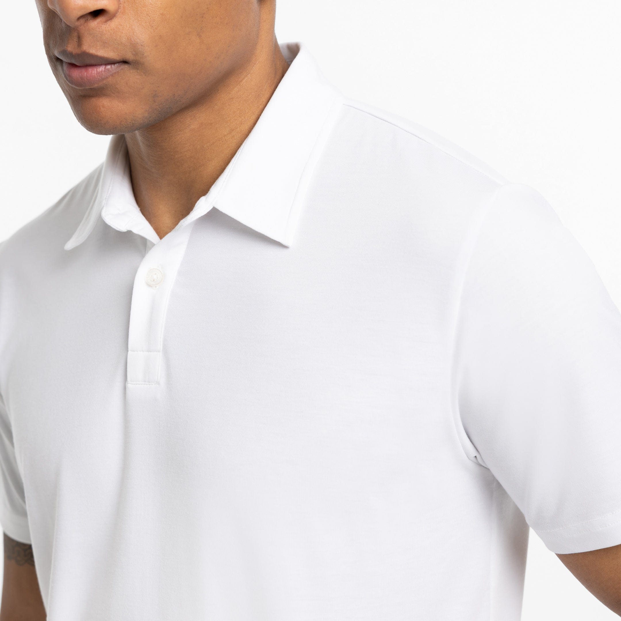 Ash & Erie White Tech Polo Shirt for Short Men   Tech Polo Shirt