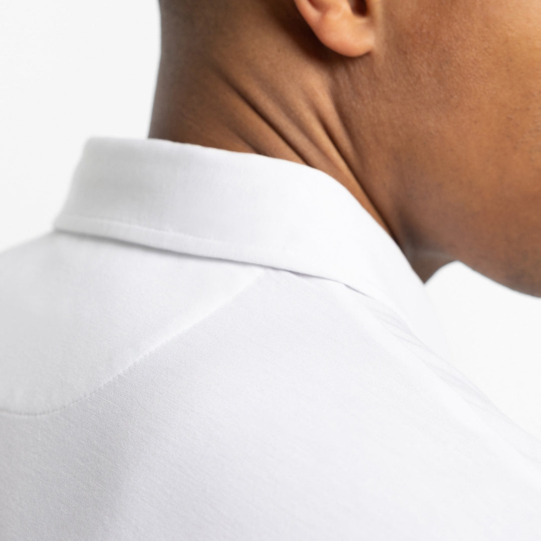 Ash & Erie White Tech Polo Shirt for Short Men   Tech Polo Shirt