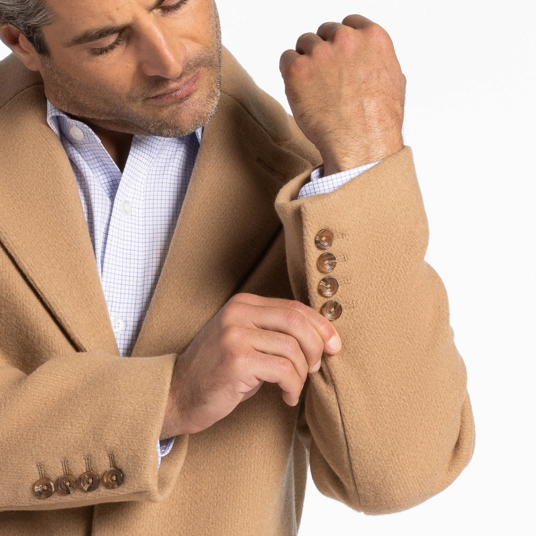 Ash & Erie Camel Wool Top Coat for Short Men   Top Coat