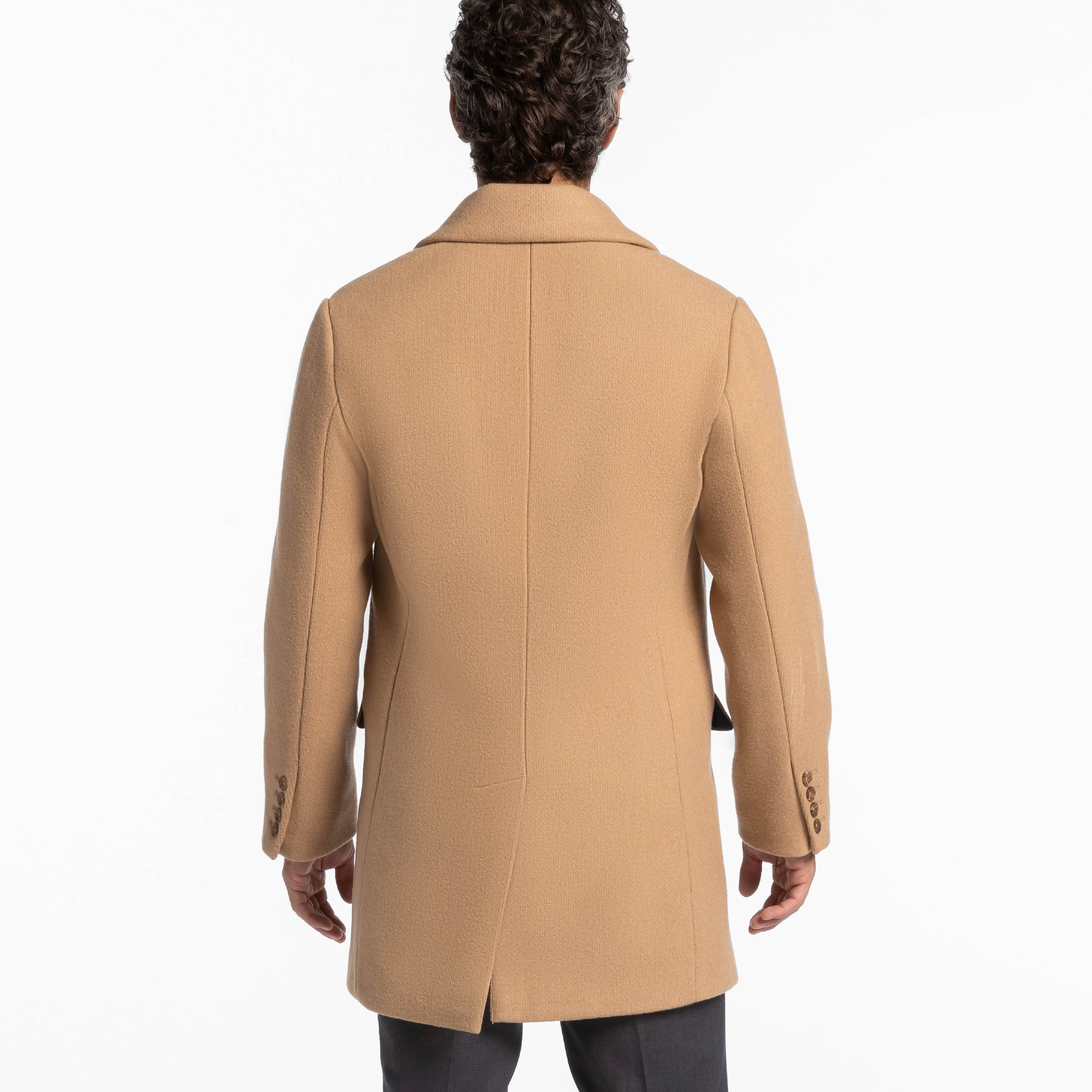 Camel recycled wool blend topcoat on sale