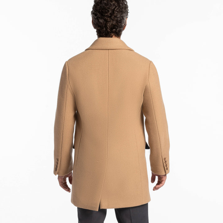 Ash & Erie Camel Wool Top Coat for Short Men   Top Coat