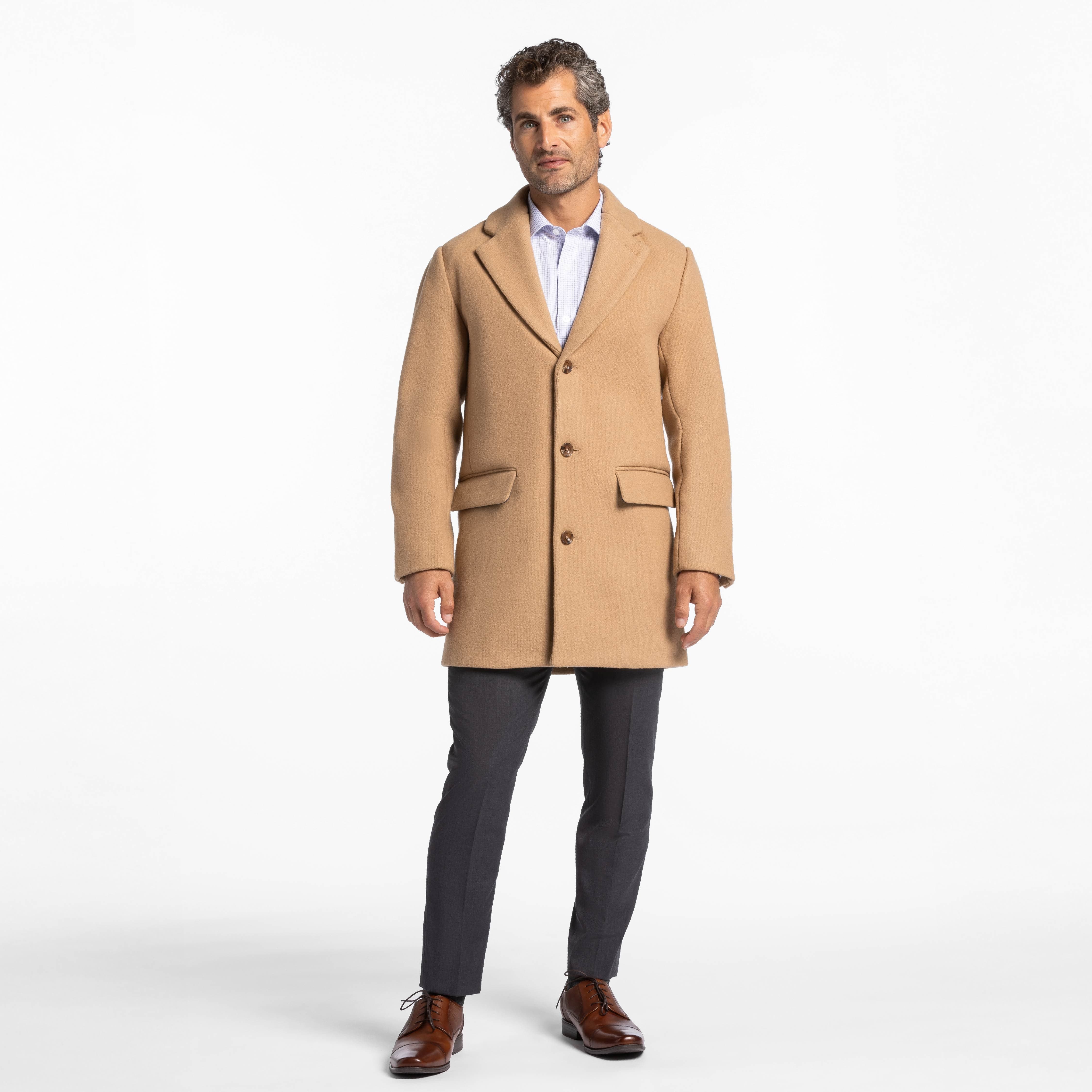 Camel recycled wool blend topcoat online