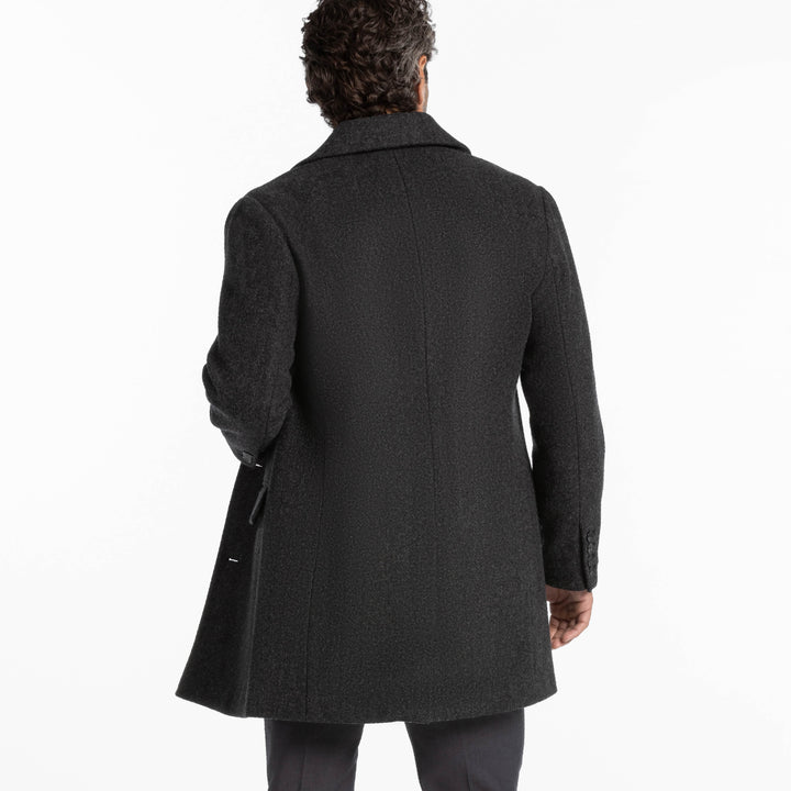 Ash & Erie Charcoal Wool Top Coat for Short Men   Top Coat