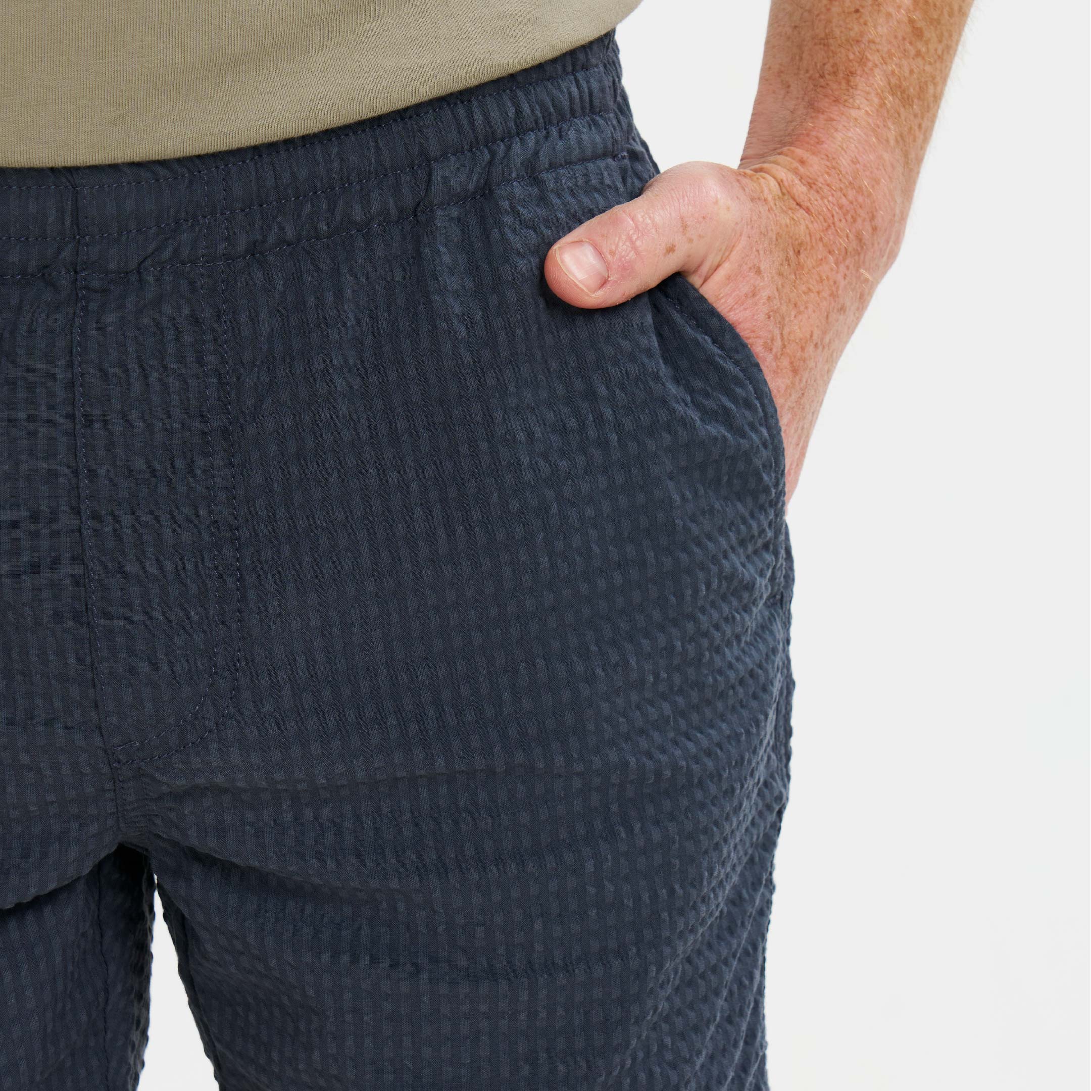 Ash & Erie Black Seersucker Deck Shorts for Short Men Ash & Erie Black Seersucker Deck Shorts for Short Men