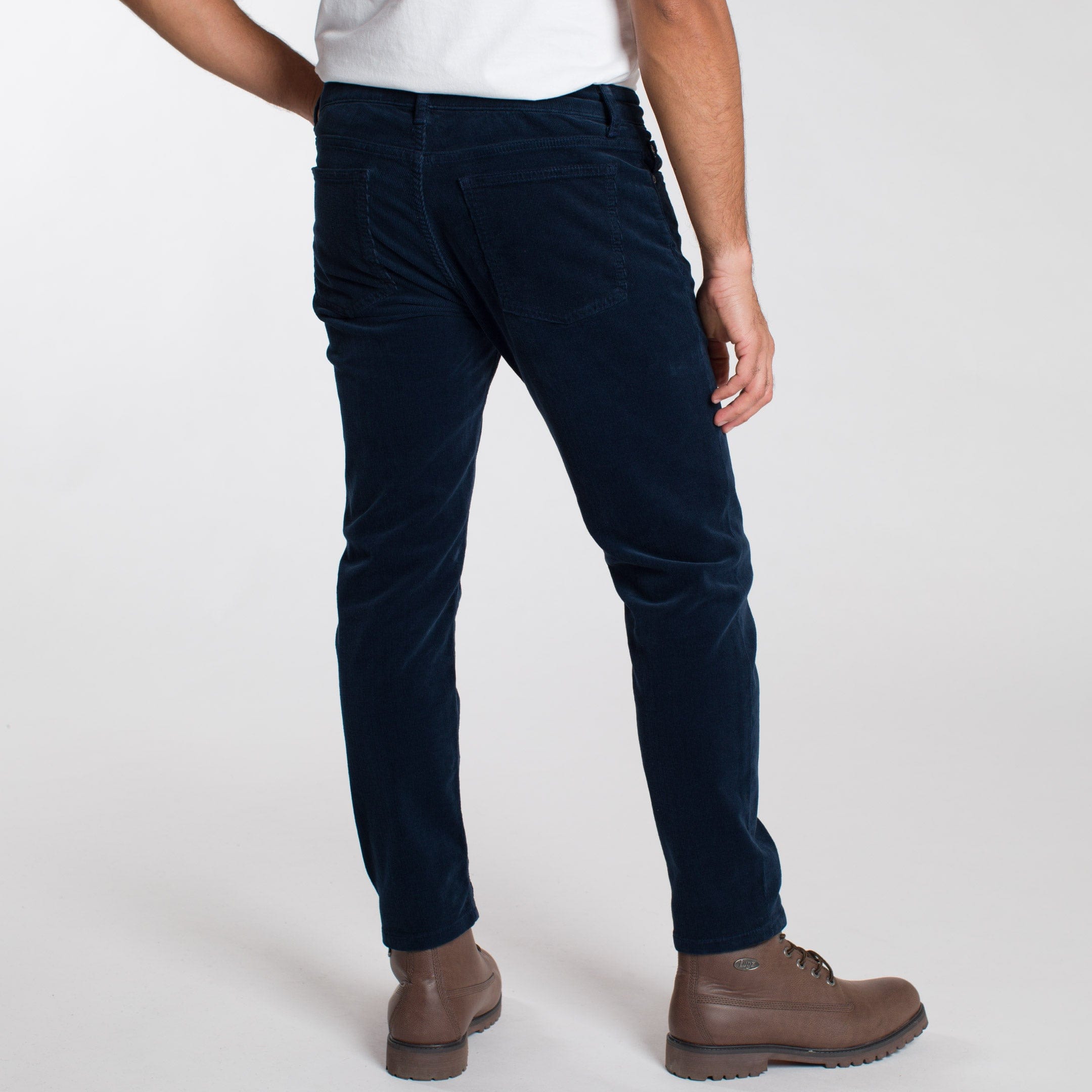 Ash & Erie Navy Stretch Corduroy Pant for Short Men   Weekend Jeans