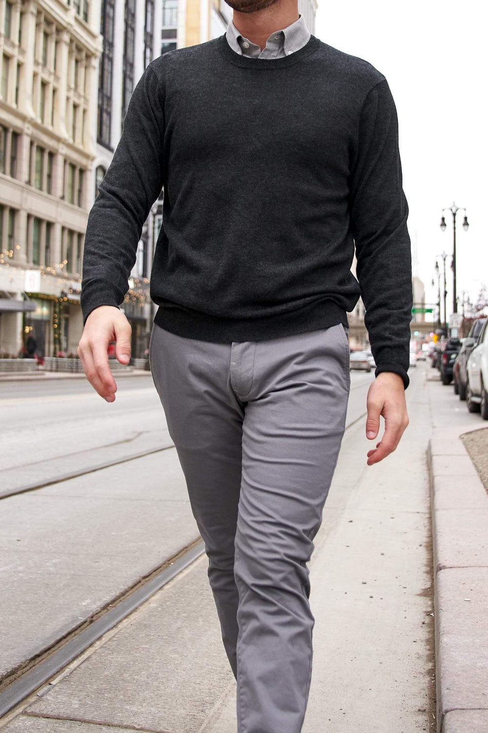 Buy Grey Lightweight Stretch Chinos for Short Men | Ash & Erie   Chino Pants