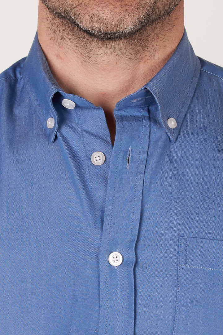Buy Classic Chambray Button-Down Shirt for Short Men | Ash & Erie   Everyday Shirts