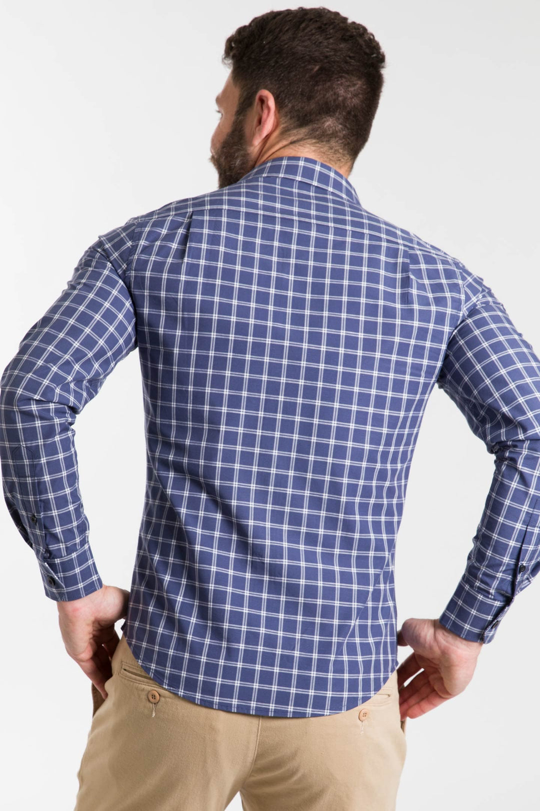 Ash & Erie Navy Check Button-Down Shirt for Short Men   Everyday Shirts