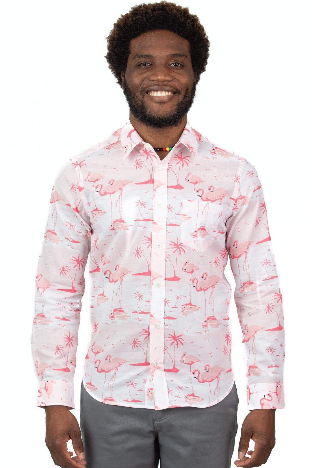 Buy Pink Paradise Shirt Button-Down Shirt for Short Men | Ash & Erie   Everyday Shirts