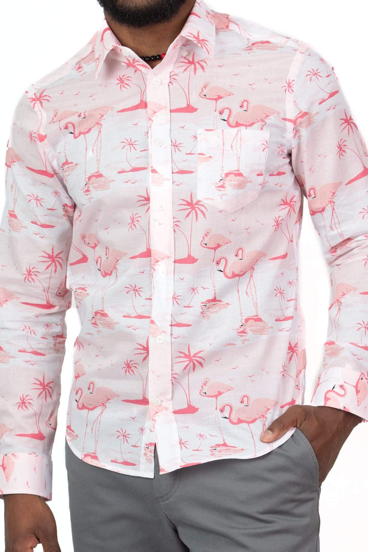 Buy Pink Paradise Shirt Button-Down Shirt for Short Men | Ash & Erie   Everyday Shirts