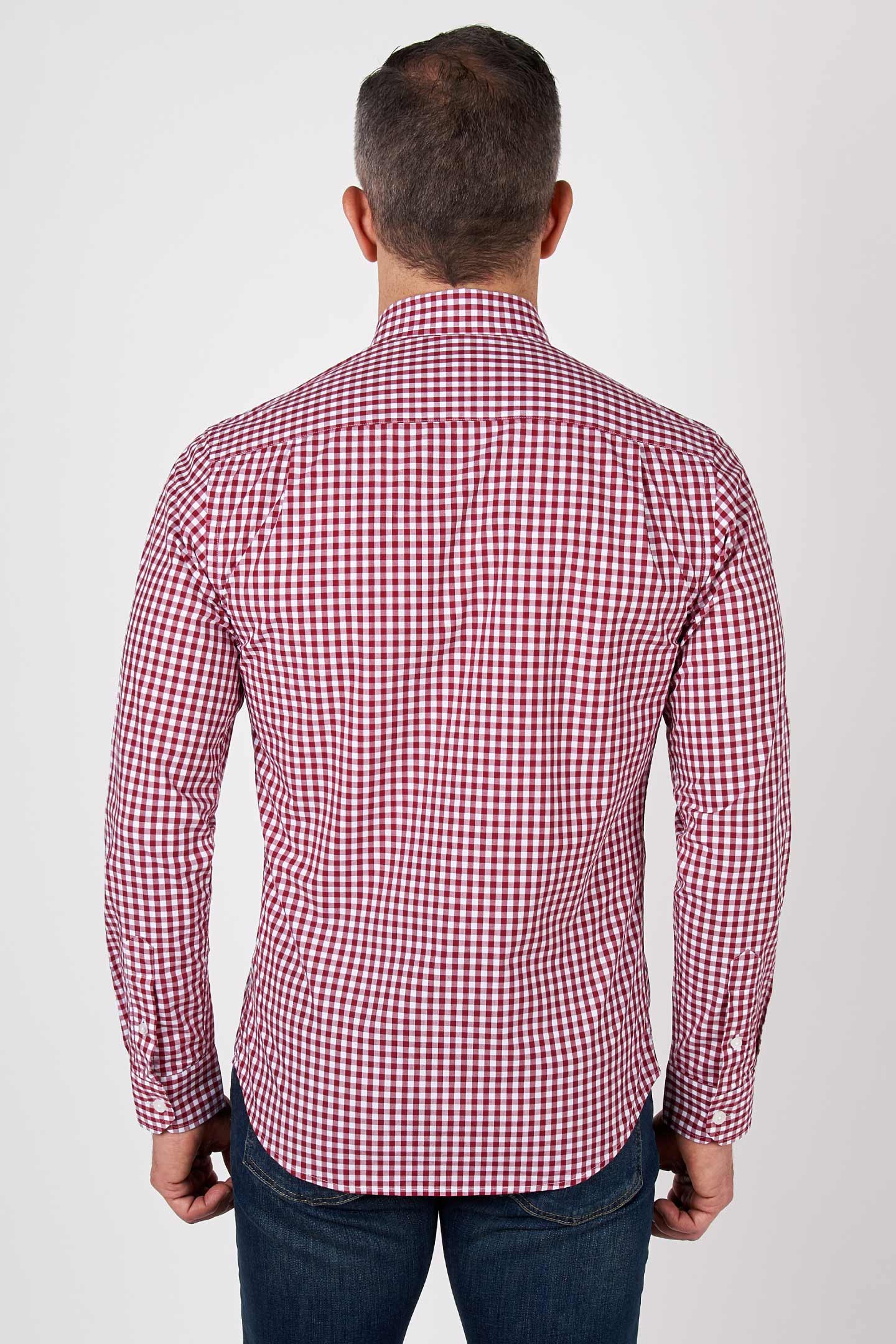 Buy Red Gingham Button-Down Shirt for Short Men | Ash & Erie   Everyday Shirts