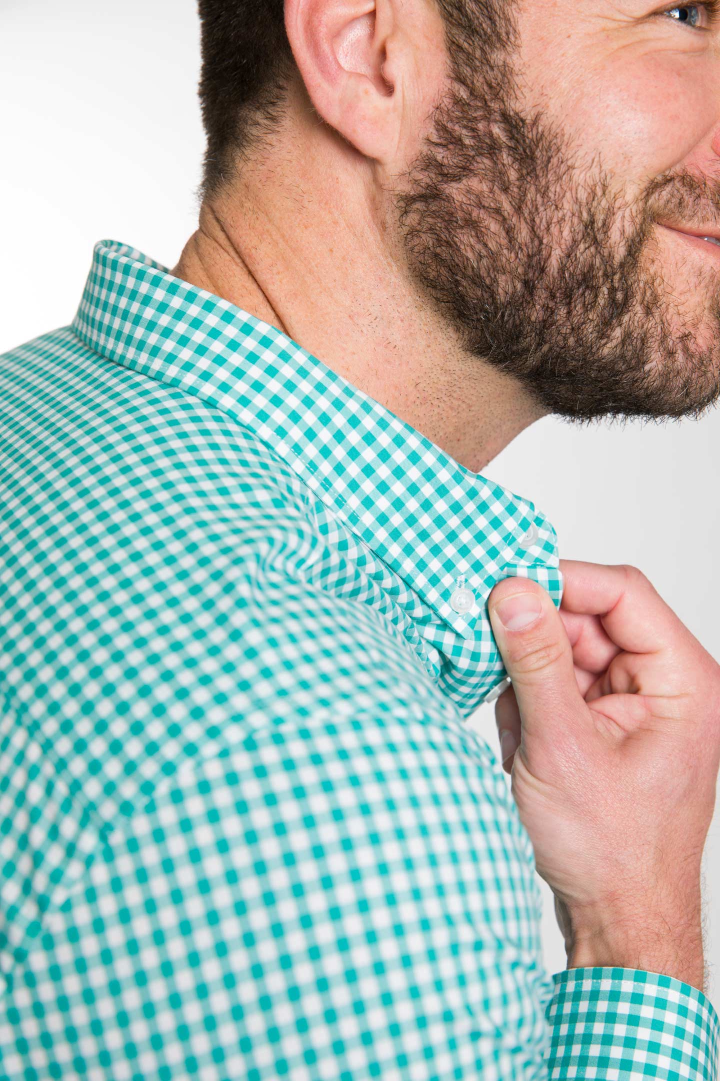 Ash & Erie Seafoam Gingham Button-Down Shirt for Short Men Seafoam Gingham / XS / Slim