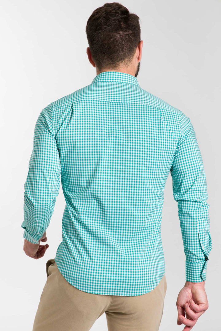 Ash & Erie Seafoam Gingham Button-Down Shirt for Short Men   Everyday Shirts