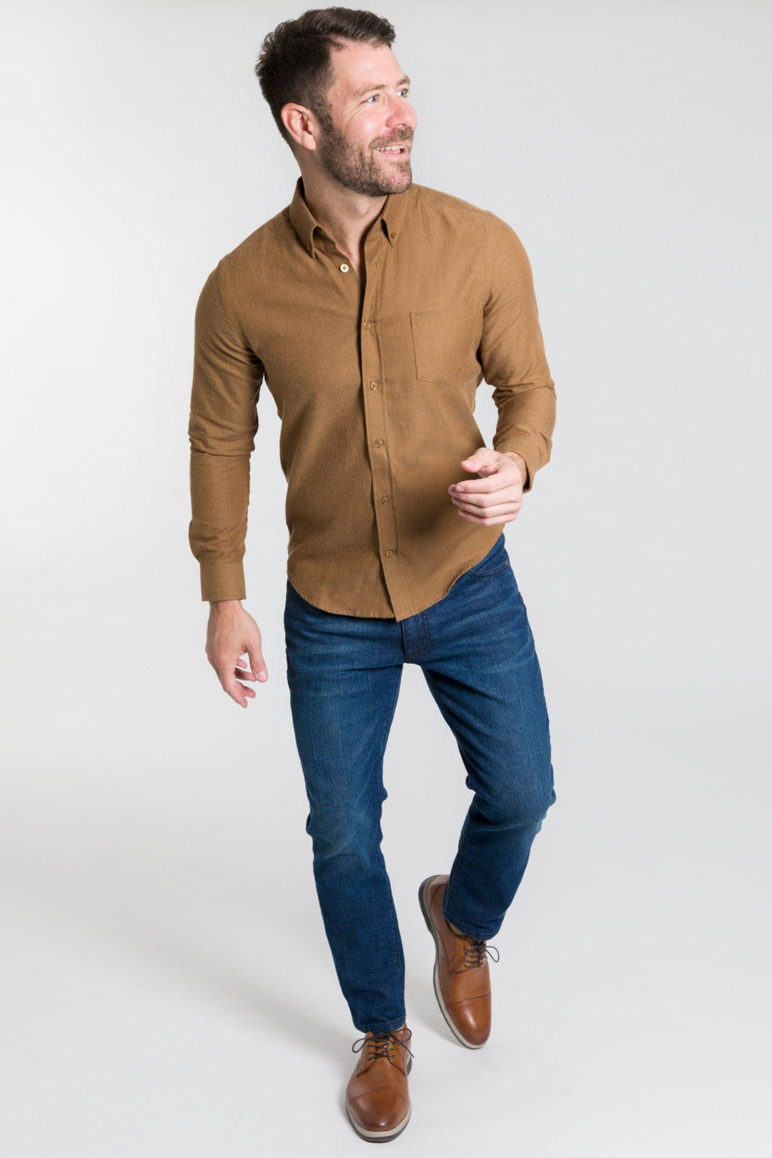 Ash & Erie Grey Linen Button-Down Shirt for Short Men
