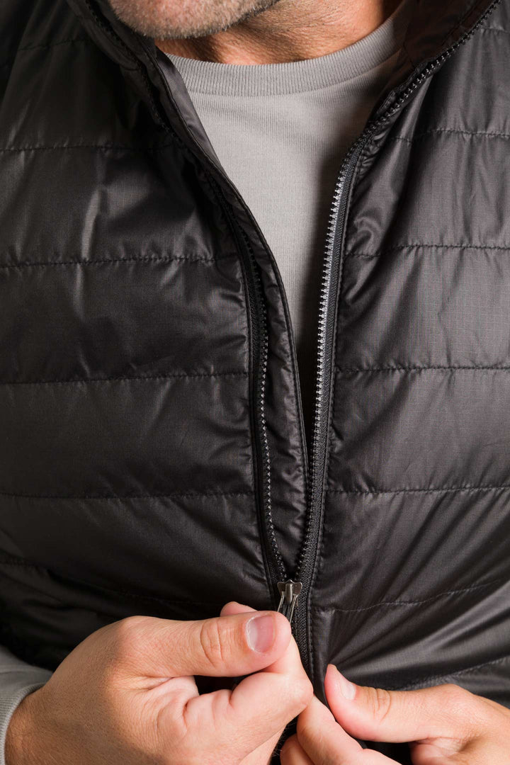 Buy Black Puffy Vest for Short Men | Ash & Erie   Fjord Vest