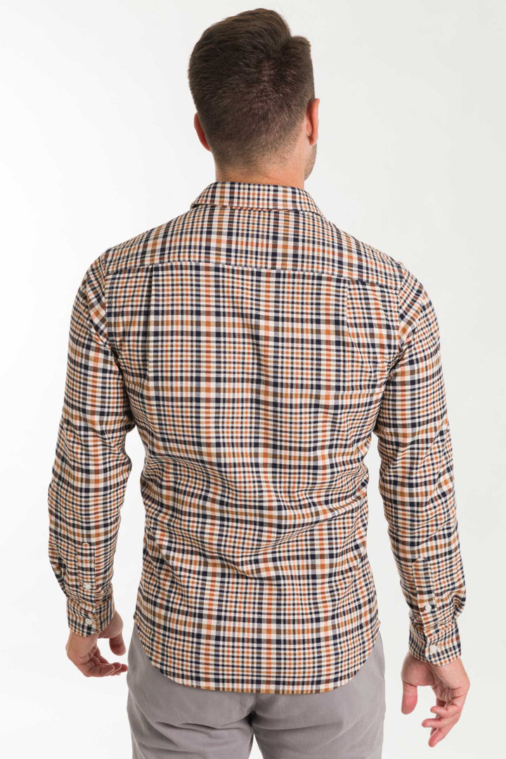 Buy Oak Flannel Button-Down Shirt for Short Men | Ash & Erie   Flannel Everyday Shirt