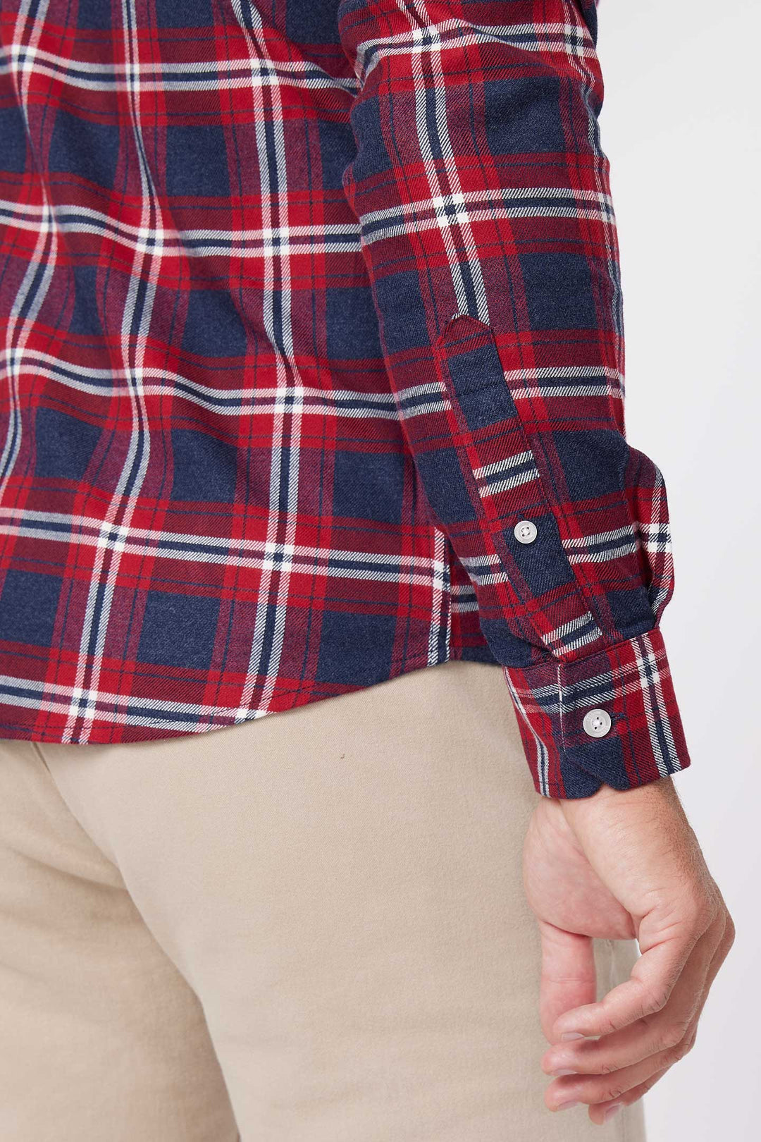 Buy Vintage Red Flannel Button-Down Shirt for Short Men | Ash & Erie   Flannel Everyday Shirt