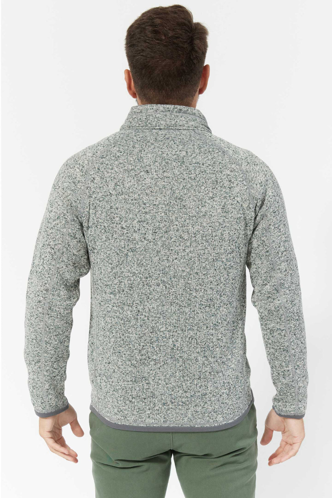 Buy Heather Grey Quarter-Zip Fleece for Short Men | Ash & Erie   Fleece